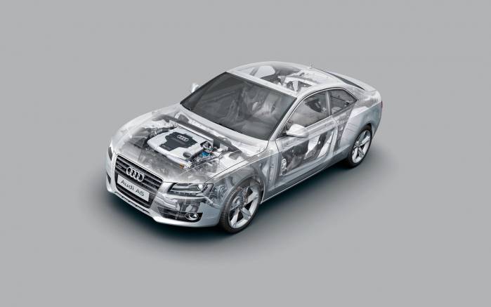 Широкоформатные обои Audi A5 рентген, Рентген Ауди А5 (Audi A5)