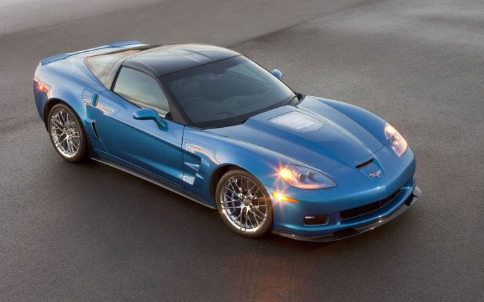 Широкоформатные обои Вид сверху Chevrolet Corvette ZR1 2009, Вид сверху Шевроле Корвет (Chevrolet Corvette ZR1 2009)