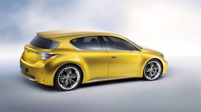 Широкоформатные обои Компактный гибрид 2010, Желтый Lexus LF