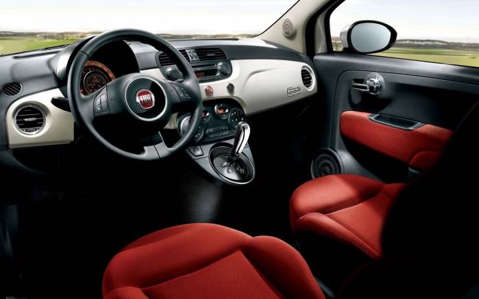 Широкоформатные обои Интерьер Fiat 500, Салон Фиат (Fiat 500)
