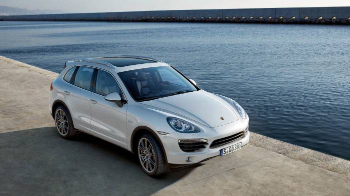 Широкоформатные обои Porsche Cayenne s, На пристани