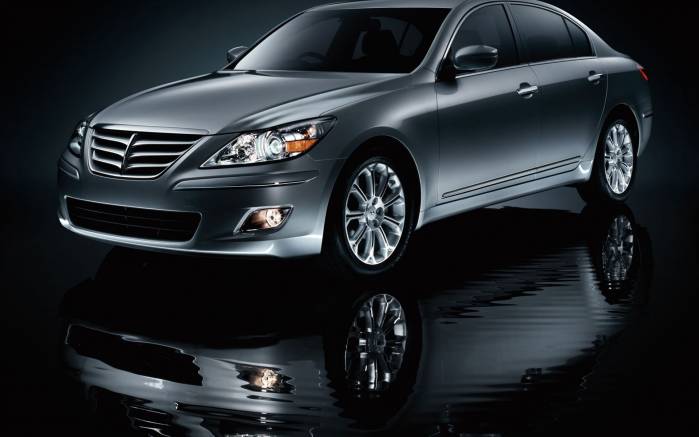Широкоформатные обои Hyundai Genesis Sedan, Вид спереди Хундай Дженезис Седан (Hyundai Genesis Sedan)
