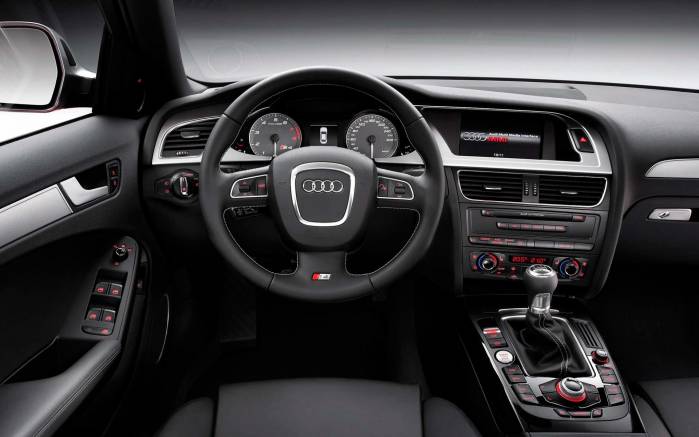 Широкоформатные обои Панель Audi S4 Avant, Приборная панель Ауди (Audi S4 Avant)