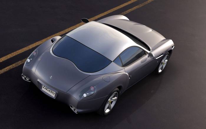 Широкоформатные обои Вид сверху Ferrari 575 GTZ, Вид сверху Феррари 575 (Ferrari 575 GTZ)
