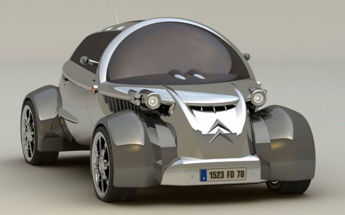 Широкоформатные обои Вид спереди Citroen 2CV Concept, Вид спереди Ситроен (Citroen 2CV Concept)
