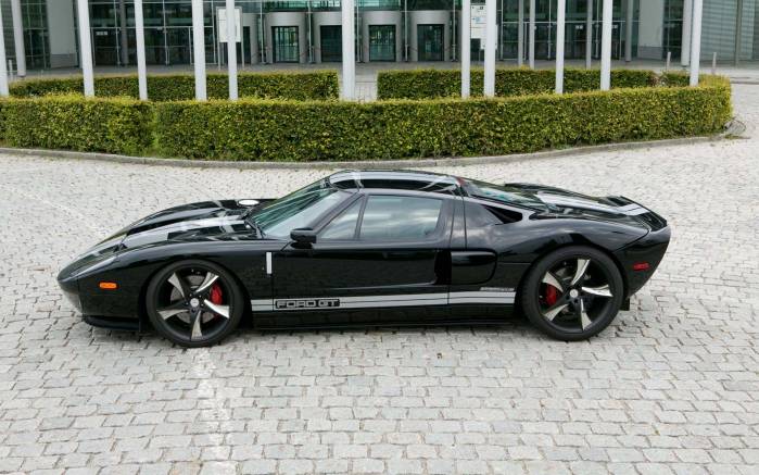 Широкоформатные обои Вид сбоку Ford GT, Вид сбоку Форд (Ford GT)