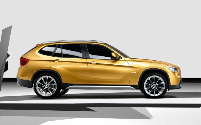 Широкоформатные обои Вид сбоку BMW X1, Вид сбоку БМВ (BMW X1 Concept)