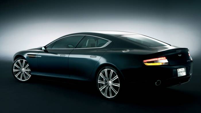 Широкоформатные обои Aston Martin Rapide, Концепт черного Aston Martin