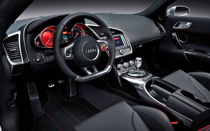 Широкоформатные обои Руль Audi R8 V12 TDI, Руль Ауди (Audi R8 V12 TDI)