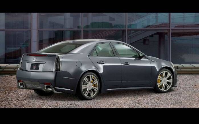 Широкоформатные обои Вид сбоку Cadillac CTS, Вид сбоку Кадиллак (Cadillac CTS 2009)