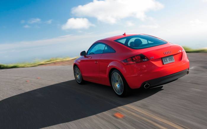 Широкоформатные обои Вид сзади Audi TT, Вид сзади на скорости (Audi TT Coupe 2008)
