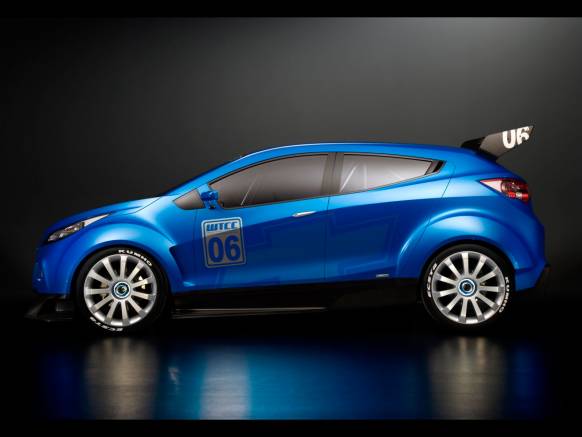 Широкоформатные обои Chevrolet концепт, Синий Концепт Шевроле вид сбоку (Chevrolet concept side )