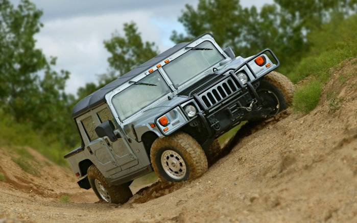 Широкоформатные обои Под углом Hummer H1, Под углом Хаммер (Hummer H1)