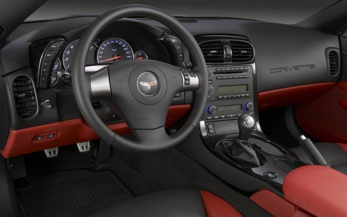 Широкоформатные обои Руль Chevrolet Corvette C6 Z06 Ron Fellows, Руль Шевроле Корвет Рон Фелловс (Chevrolet Corvette C6 Z06 Ron Fellows)