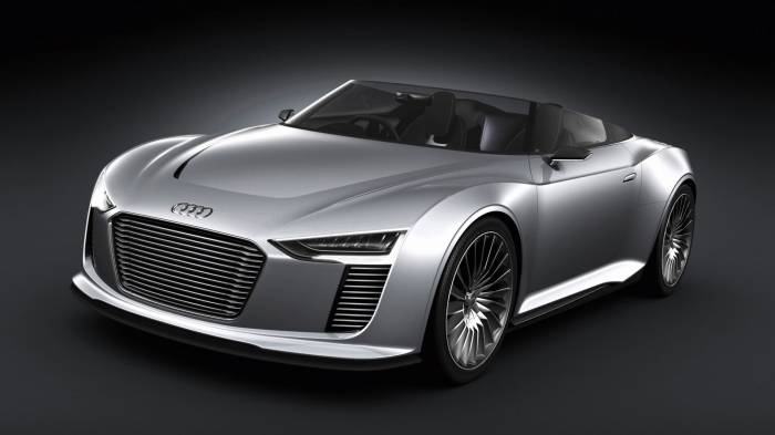 Широкоформатные обои Audi E-tron Spyder, Audi E-tron Spyder металлического цвета