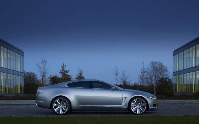 Широкоформатные обои Голубой Jaguar C XF Concept, Голубой Ягуар концепт (Jaguar C XF Concept)