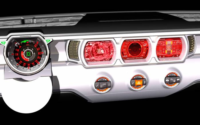 Широкоформатные обои Приборы Hummer HX Concept 2008, Приборная панель Хаммер Концепт (Hummer HX Concept 2008)
