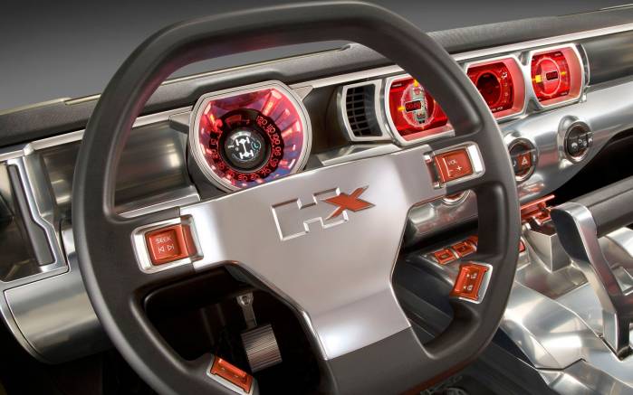 Широкоформатные обои Руль Hummer HX Concept 2008, Руль Хаммер Концепт (Hummer HX Concept 2008)