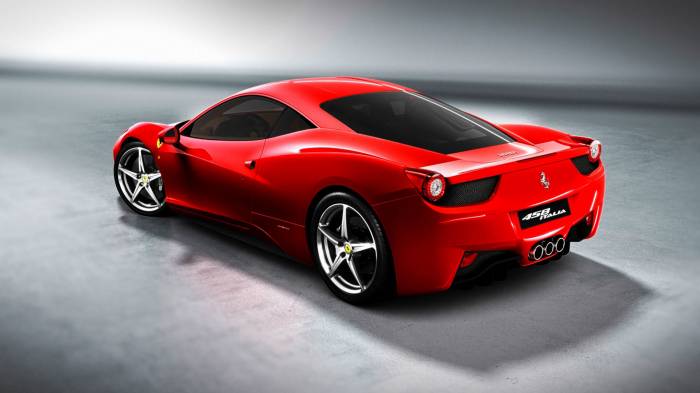 Широкоформатные обои Ferrari 458, Красный Ferrari 458