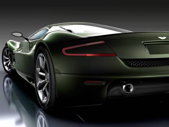 Широкоформатные обои Спорткар Aston Martin, Спорткар Астон Мартин вид сзади (Aston Martin)