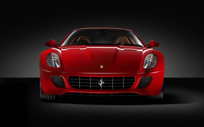 Широкоформатные обои Вид спереди Ferrari 599 GTB, Вид спереди Феррари 599 (Ferrari 599 GTB)