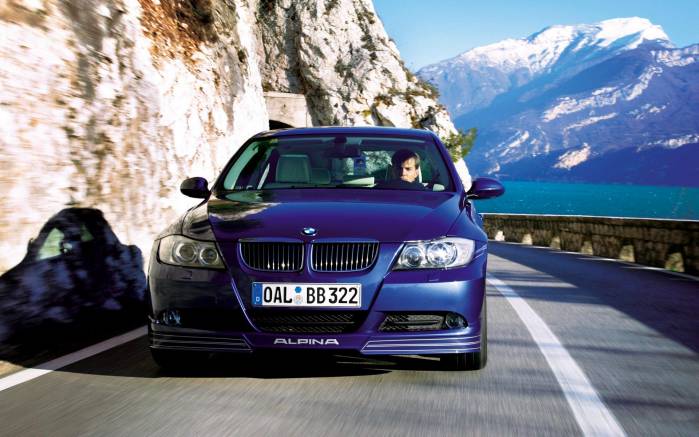 Широкоформатные обои Вид спереди BMW B3 Alpina, Вид спереди БМВ Альпина (BMW B3 Alpina)