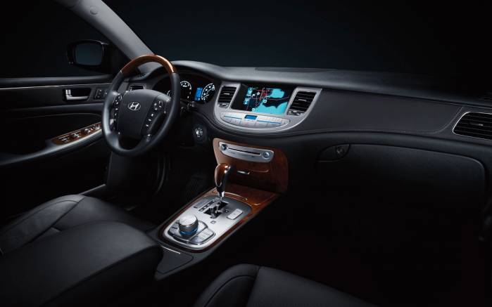 Широкоформатные обои Интерьер Hyundai Genesis Sedan, Интерьер Хундай Дженезис Седан (Hyundai Genesis Sedan)