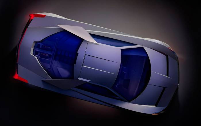 Широкоформатные обои Вид сверху Cadillac Cien Concept, Вид сверху Кадиллак Циен Концепт (Cadillac Cien Concept)