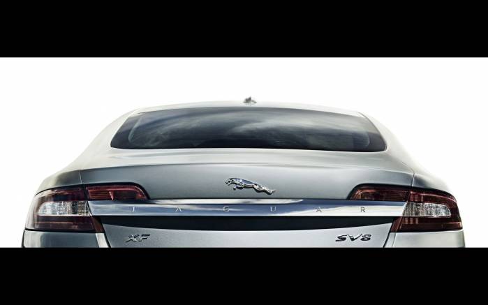 Широкоформатные обои Вид сзади Jaguar XF 2009, Вид сзади Ягуар (Jaguar XF 2009)