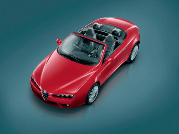 Широкоформатные обои Alfa Spider Cabrio, Кабриолет Альфа Спайдер вид сверху (Alfa Spider Cabrio)