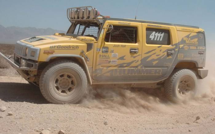 Широкоформатные обои В пустыне Hummer H2, В пустыне Хаммер (Hummer H2)