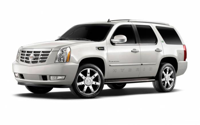 Широкоформатные обои Белый Cadillac Escalade, Белый Кадиллак Эскалад (Cadillac Escalade)