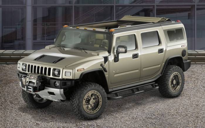 Широкоформатные обои На выставке Hummer H2, На выставке Хаммер (Hummer H2)
