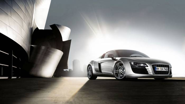 Широкоформатные обои Чарующий ангел, Сияние audi r8