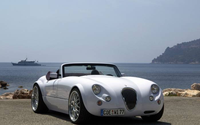 Широкоформатные обои Wiesmann Roadster MF3, Белый Висмэнн (Wiesmann Roadster MF3)