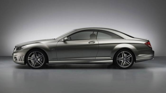 Широкоформатные обои Mercedes benz cl65 amg, Mercedes benz cl65 amg боковая часть