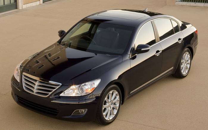 Широкоформатные обои Вид сверху Hyundai Genesis Sedan, Вид сверху Хундай Дженезис Седан (Hyundai Genesis Sedan)