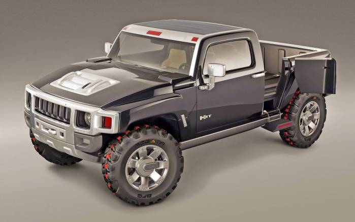 Широкоформатные обои Вид спереди Hummer H3T, Вид спереди Хаммер (Hummer H3T)
