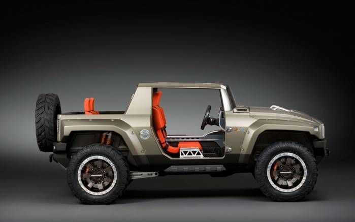 Широкоформатные обои Вид сбоку Hummer HX Concept 2008, Вид сбоку Хаммер Концепт (Hummer HX Concept 2008)