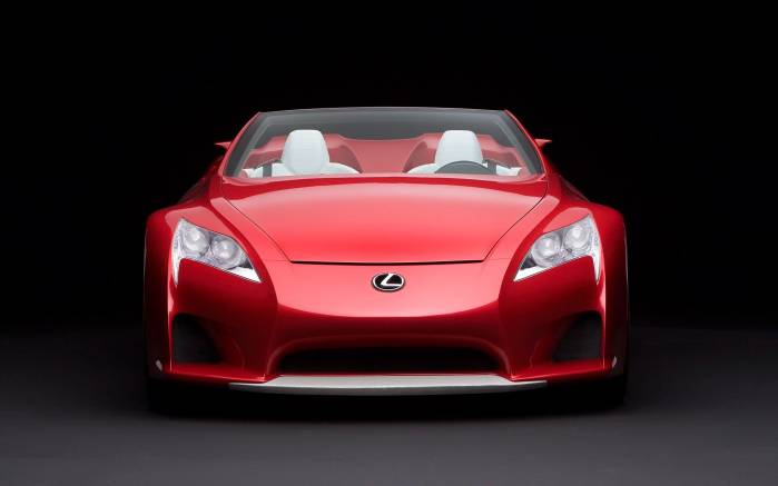 Широкоформатные обои Lexus LFA спереди, Лексус Роадстер вид спереди (Lexus LFA Roadster)
