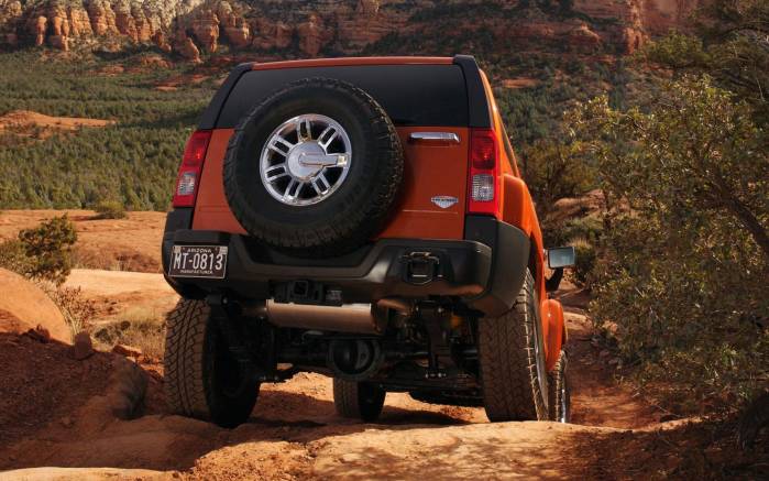 Широкоформатные обои По бездорожью Hummer H3, По бездорожью Хаммер (Hummer H3)