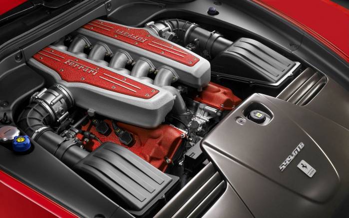 Широкоформатные обои Двигатель Ferrari 599 GTB, Двигатель Феррари 599 (Ferrari 599 GTB)