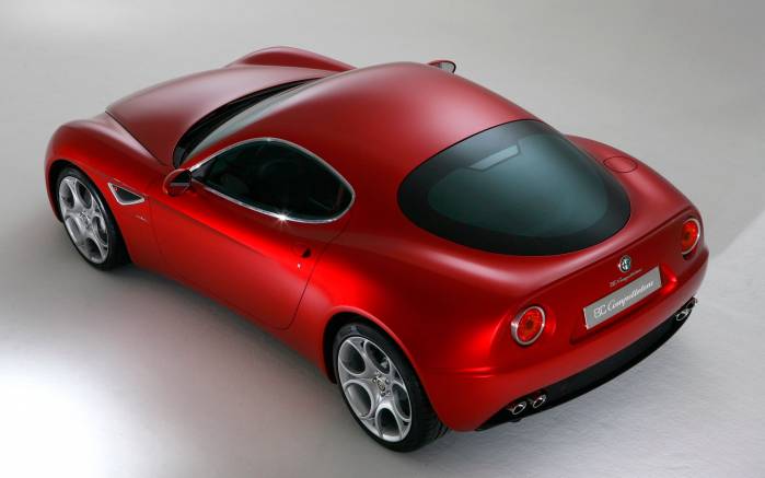 Широкоформатные обои Alfa Romeo 8C Competizione сверху, Вид сверху Альфа Ромео (Alfa Romeo 8C Competizione)