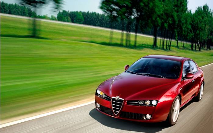 Широкоформатные обои Красный Alfa Romeo 159, Красный Альфа Ромео (Alfa Romeo 159)