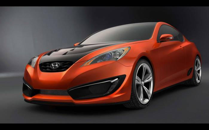 Широкоформатные обои Вид спереди Hyundai Genesis Coupe Concept, Вид спереди Концепт Хундай Дженезис Купэ Концепт (Hyundai Genesis Coupe Concept)