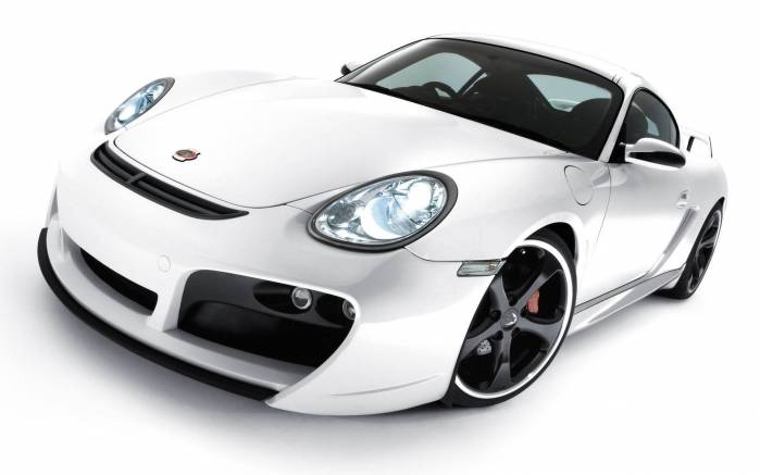 Широкоформатные обои Белый Porsche Cayman, Порш Кайман (Porsche Cayman)