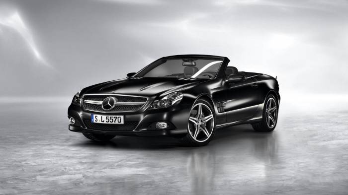 Широкоформатные обои Черный Mercedes benz sl 2010, Левая сторона Mercedes benz sl 2010