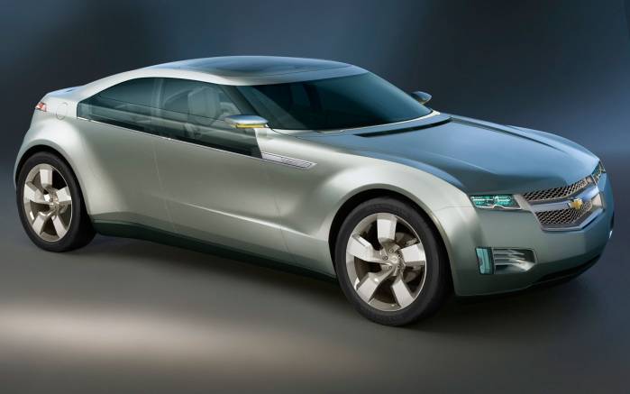 Широкоформатные обои Chevrolet Volt 2007, Вид спереди Шевроле Вольт (2007 Chevrolet Volt)