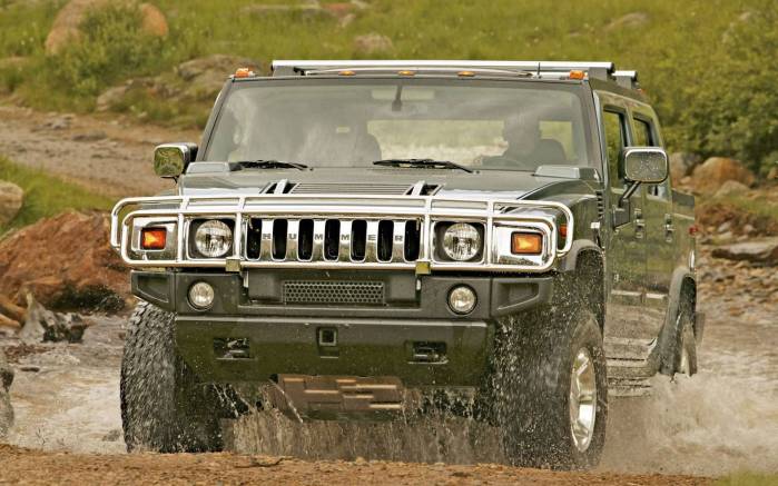 Широкоформатные обои В болоте Hummer H2, В болоте Хаммер (Hummer H2)