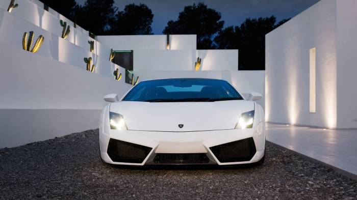 Широкоформатные обои Передняя часть Lamborghini gallardo lp 560 gtv, Белый Lamborghini gallardo lp 560 gtv